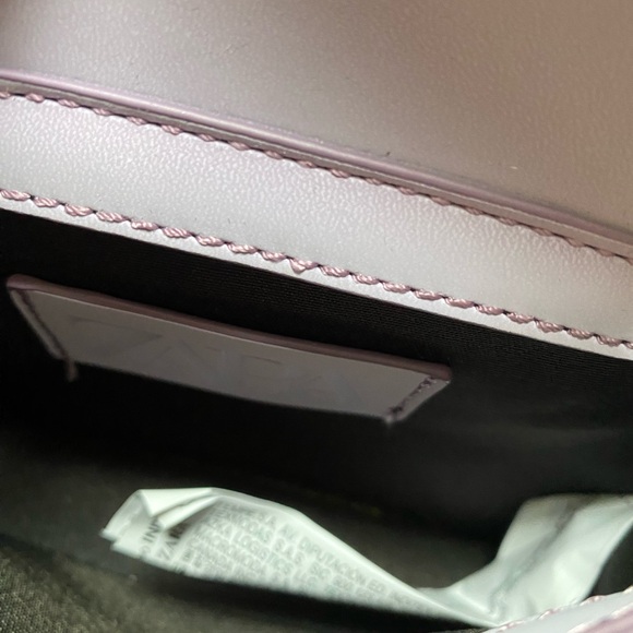 Zara Mini Crossbody Bag with Topstitching. Lilac Colour. - Picture 10 of 15